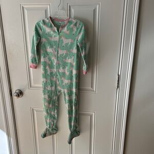 Carter's Green and Pink Animal Print Footie